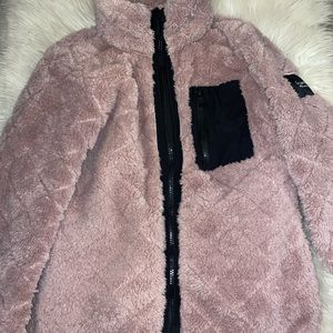 Calvin Klein fluffy nude pink zip up